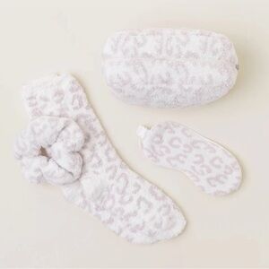 Barefoot Dreams Leopard Print Cozy Set - Cream/Stone